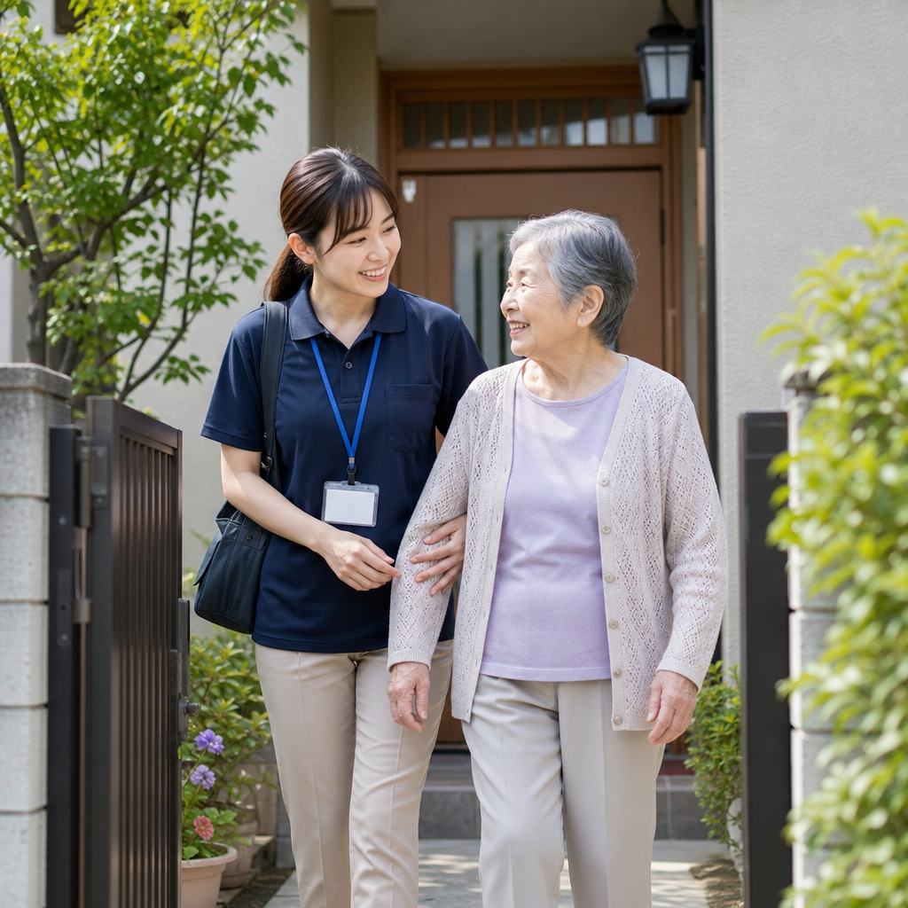 最初の訪問を一人にしない1か月同行のケア職